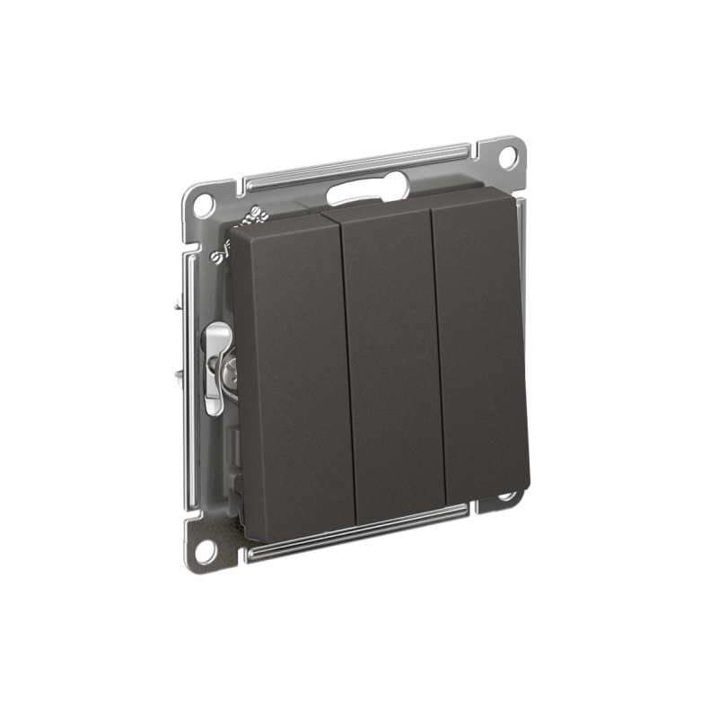 Выключатель 3-кл. AtlasDesign (сх. 1+1+1) 10AX механизм базальт SE ATN001431