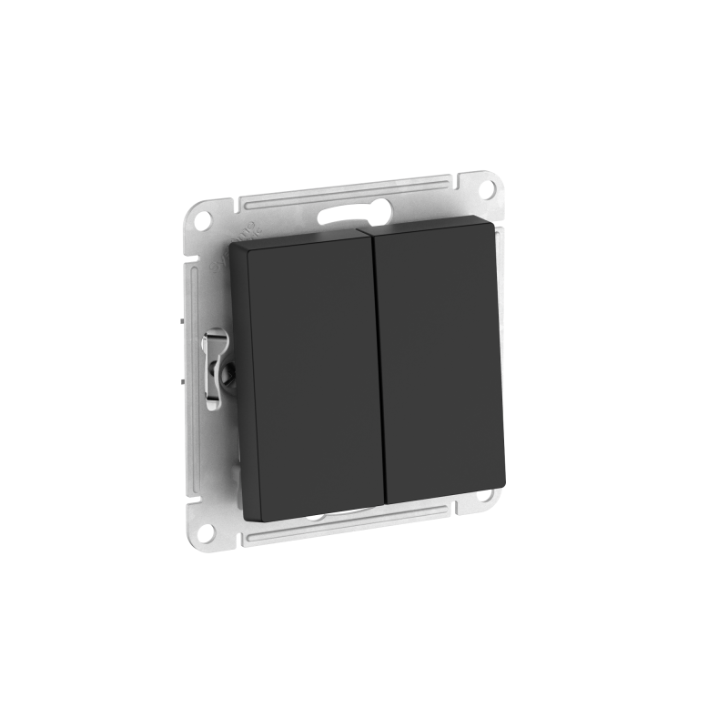 Выключатель 2-кл. AtlasDesign Aqua IP44 (сх. 5) 10AX быстрозажим. клем. механизм карбон SE ATN441051S