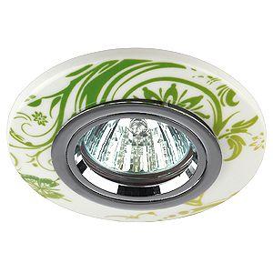 Светильник DK62 CH/WH/GR декор керам. "зеленый" MR16 12В 50Вт бел./зел./хром ЭРА Б0003801