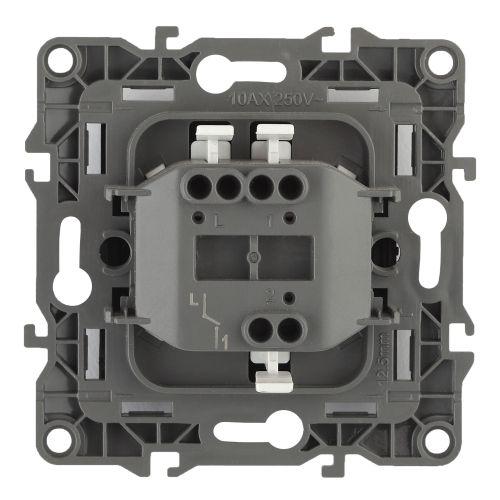 Выключатель 1-кл. СП Эра12 12-1001-06 10А IP20 250В 10AX без монтаж. лапок механизм черн. Эра Б0014632