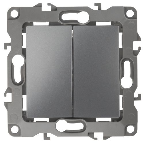 Выключатель 2-кл. СП Эра12 12-1104-12 10А IP20 250В 10AX механизм графит Эра Б0019287