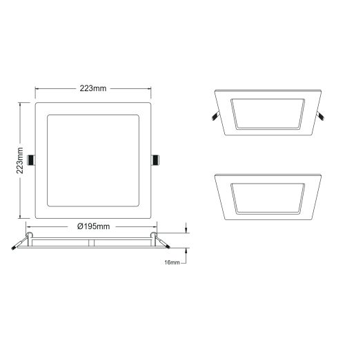 Светильник светодиодный 2-18-6K 18Вт 220В 6500К квадратный Эра Б0019839