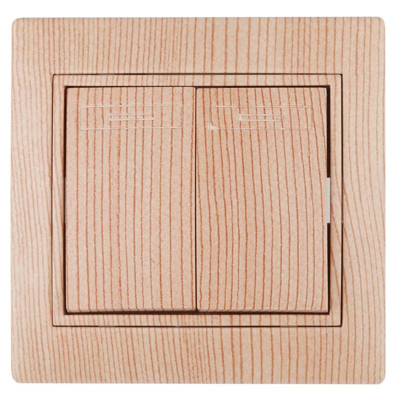 Выключатель 2-кл. СП Plano 10А IP20 1-104-11 250В сосна Intro Б0030045