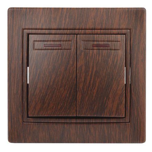 Выключатель 2-кл. СП Plano 10А IP20 1-105-10 250В с подсветкой венге Intro Б0030048