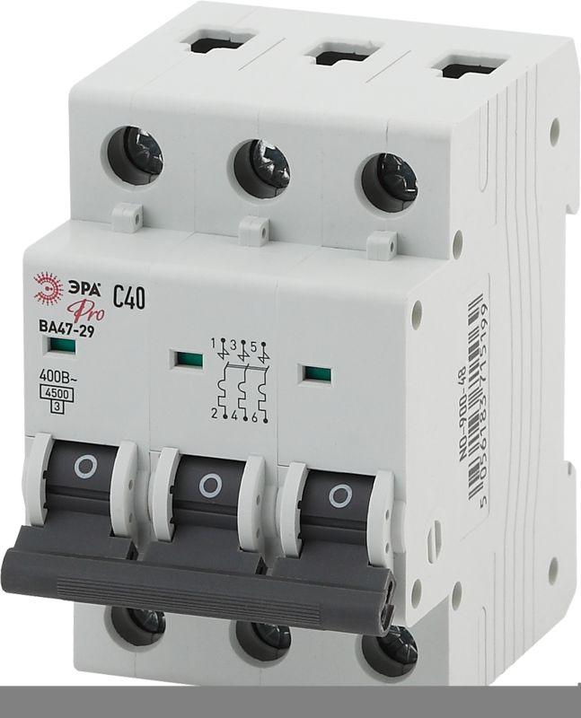 Выключатель автоматический модульный 3п C 40А ВА47-29 Pro NO-900-48 ЭРА Б0031780