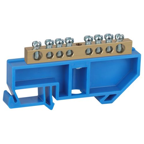 Шина N "ноль" на DIN-изол. ШНИ-6х9-8-Д NO-222-45 син. ЭРА Б0033426