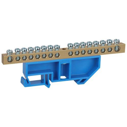 Шина N "ноль" на DIN-изол. ШНИ-6х9-16-Д NO-222-49 син. ЭРА Б0033430