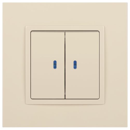 Выключатель 2-кл. СП Elegance 14-1105-02 10А IP20 250В 10AX с подсветкой механизм сл. кость Эра Б0034238