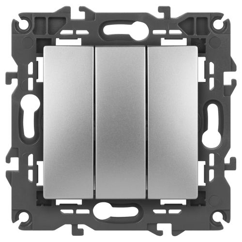 Выключатель 3-кл. СП Elegance 14-1107-03 10А IP20 250В 10AX механизм алюм. Эра Б0034252