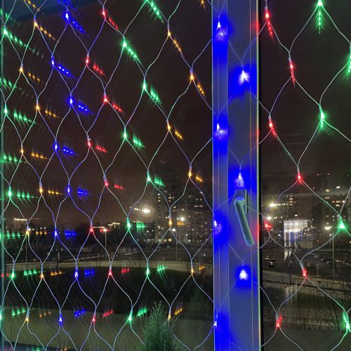 Гирлянда светодиодная "Сеть" 1.8мх1.5м мультирежим 220В IP20 мультиколор ЭРА Б0041901