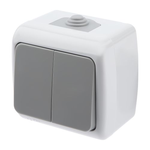 Выключатель 2-кл. ОП 10А 250В IP54 сер. Atlantic 5-104-03 Intro Б0050943