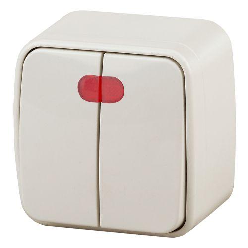 Выключатель 2-кл. ОП Polo 3-105-02 10А 250В IP20 с подсветкой слон. кость Intro Б0053545