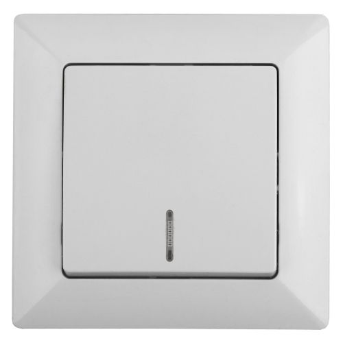 Выключатель 1-кл. СП Solo 4-102-01 10А 250В IP20 с подсветкой бел. Intro Б0053557