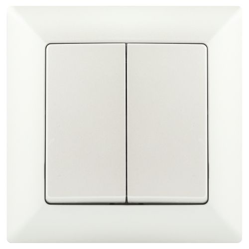 Выключатель 2-кл. СП Solo 4-104-06 10А 250В IP20 перламутр Intro Б0053590