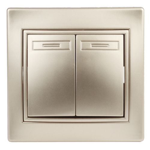 Выключатель 2-кл. СП Plano 10А IP20 1-104-04 250В шампань Intro Б0053764