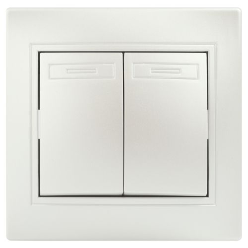 Выключатель 2-кл. СП Plano 10А IP20 1-104-06 250В перламутр Intro Б0053767