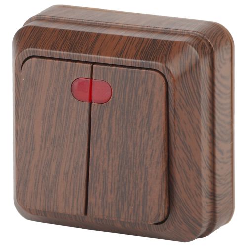 Выключатель 2-кл. ОП Quadro 10А IP20 2-105-10 250В с подсветкой венге Intro Б0053770