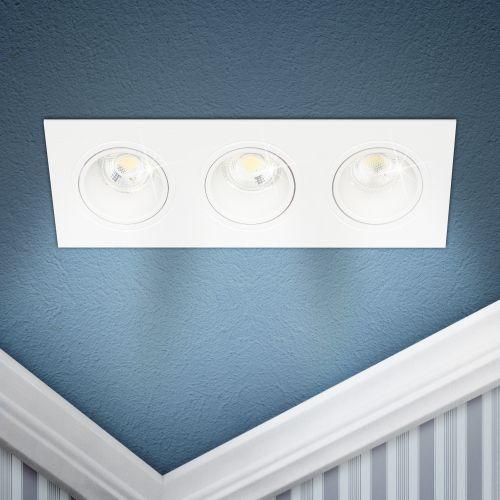 Светильник встраиваемый декоративный KL90-3 WH MR16/GU5.3 бел. пластик. Эра Б0054372