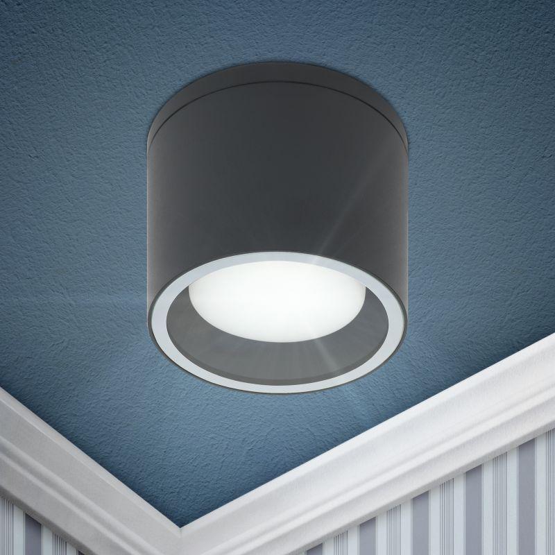 Светильник WL40 BK GX53 IP54 настен./потолочн. спот черн. Эра Б0054414