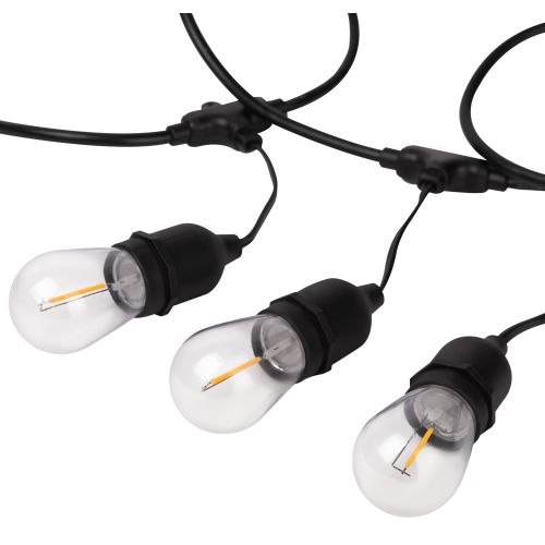 Гирлянда светодиодная "Белт Лайт" 4.5м 10LED тепл. бел. E27 IP65 220В на подвесах с лампами филамент дл. провода 60см каучук набор Эра Б0056017