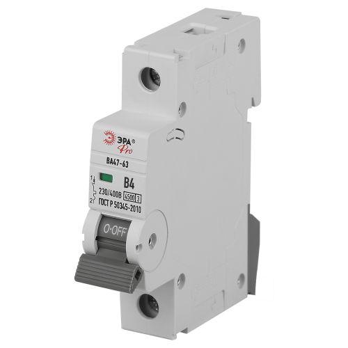 Выключатель автоматический 1п B 4А 4.5кА ВА47-63 PRO ЭРА Б0059365