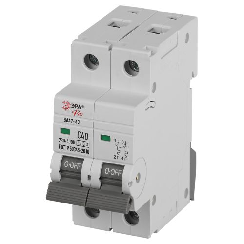 Выключатель автоматический 2п C 40А 4.5кА ВА47-63 PRO ЭРА Б0059426