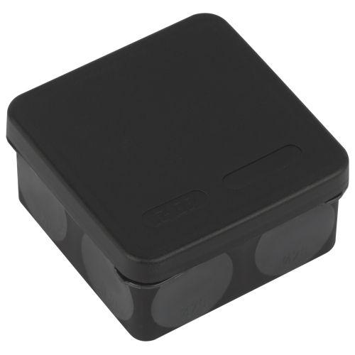 Коробка распаячная 80х80х40мм двухкомпонентн. HF стойкая к УФ прямой монтаж IP67 черн. KOR-80-80-40-9g-2MP-B Эра Б0062822