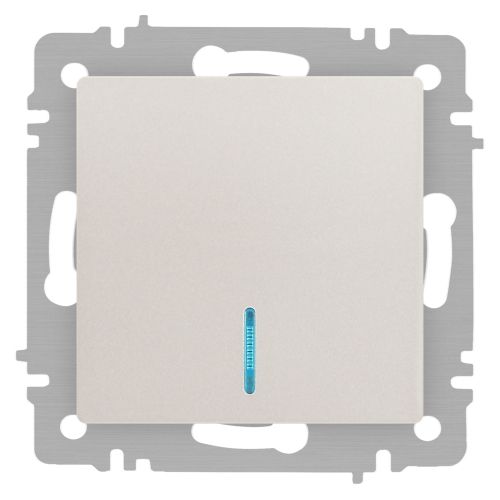 Выключатель 1-кл. СП Accent 6-102-06 10А IP20 250В с подсветкой AL/CU перламутр. Intro Б0063467