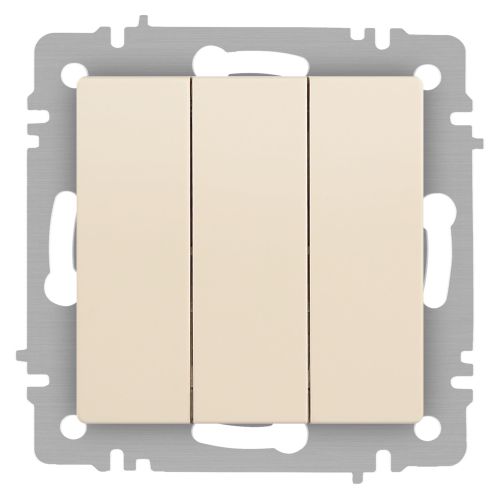 Выключатель 3-кл. СП Accent 6-106-02 10А IP20 250В AL/CU сл.кость Intro Б0063534