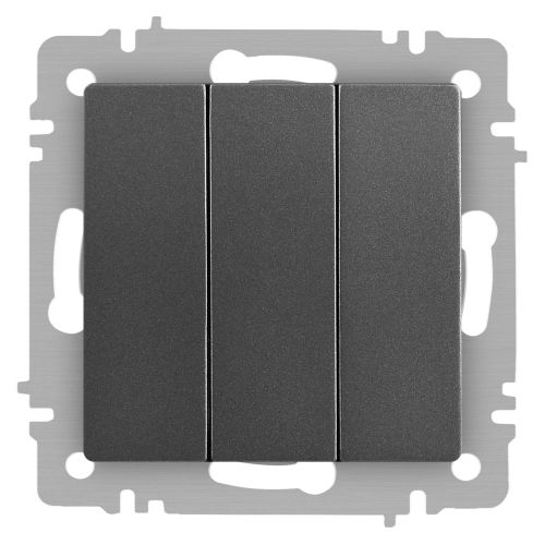 Выключатель 3-кл. СП Accent 6-106-07 10А IP20 250В AL/CU графит Intro Б0063544