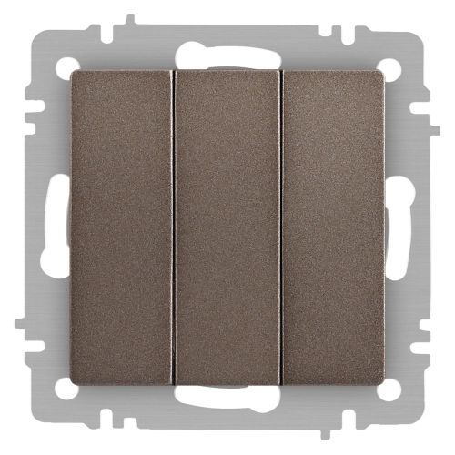 Выключатель 3-кл. СП Accent 6-106-08 10А IP20 250В AL/CU бронза Intro Б0063547