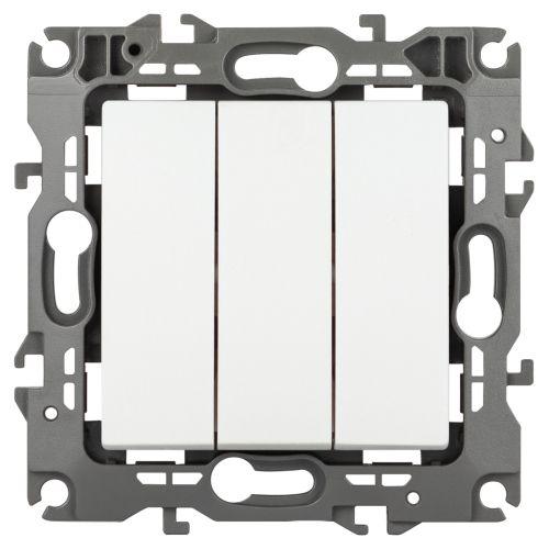 Выключатель 3-кл. Эра12 12-1107-01М 10А 250В 10AX механизм бел. матов. ЭРА Б0065680