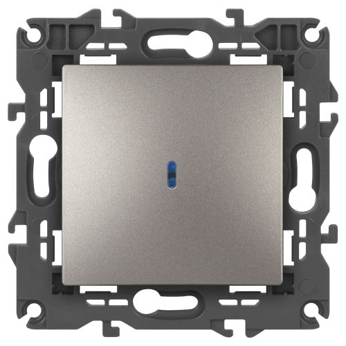 Выключатель Elegance 14-1102-16 250В 10АХ с подсветкой титан Эра Б0065785