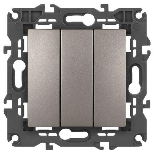 Выключатель 3-кл. Elegance 14-1107-16 250В 10АХ титан Эра Б0065799