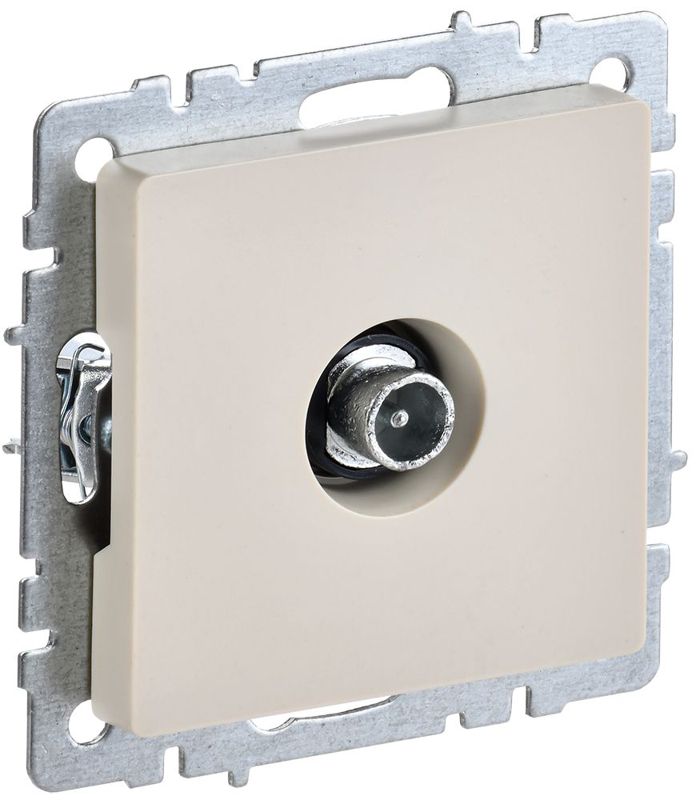 Розетка телевизионная проходная TV СП Brite РТВ10-0-БрКр механизм беж. IEK BR-A10-P-K10