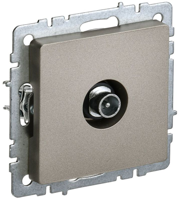 Розетка телевизионная проходная TV СП Brite РТВ10-0-БрШ механизм шампань IEK BR-A10-P-K37