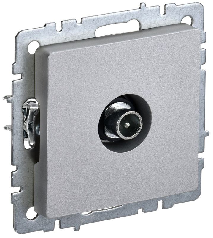 Розетка телевизионная проходная TV СП Brite РТВ10-0-БрА механизм алюм. IEK BR-A10-P-K47