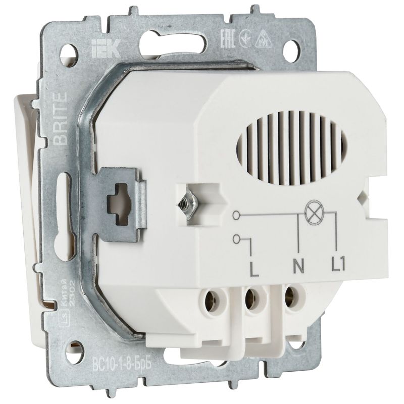 Выключатель карточный BRITE 30А ВС10-1-8-БрБ механизм бел. IEK BR-V11-0-10-K01