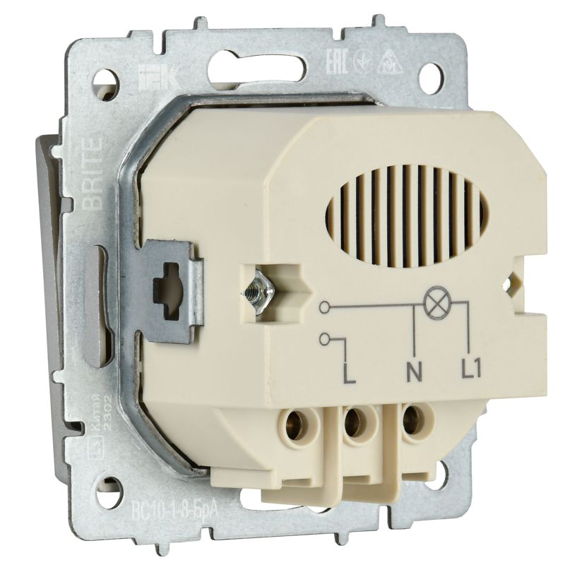 Выключатель карточный BRITE 30А ВС10-1-8-БрА механизм алюм. IEK BR-V11-0-10-K47