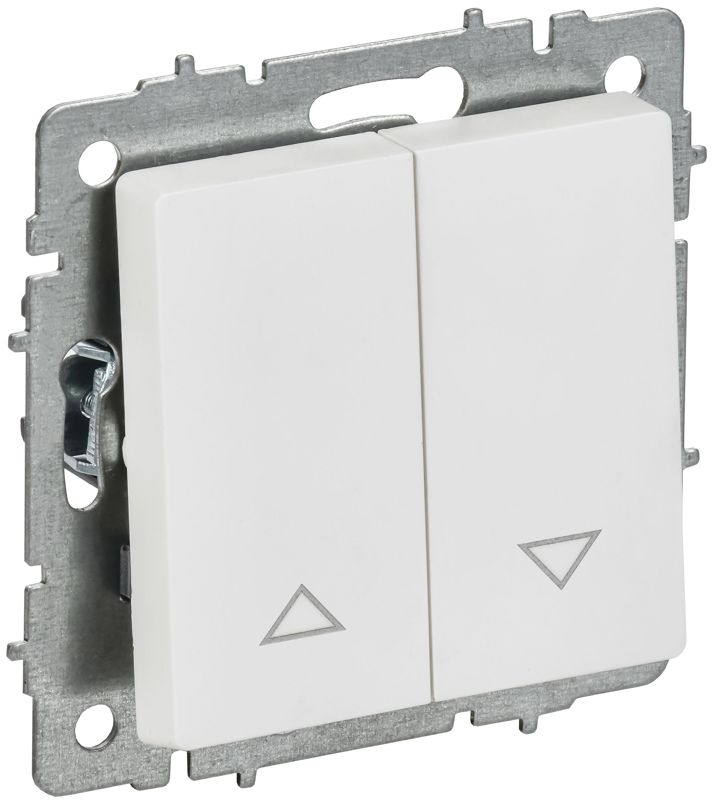 Выключатель жалюзи СП BRITE ВС10-1-5-БрАБ 10А механизм арктич. бел. IEK BR-V15-0-10-K91