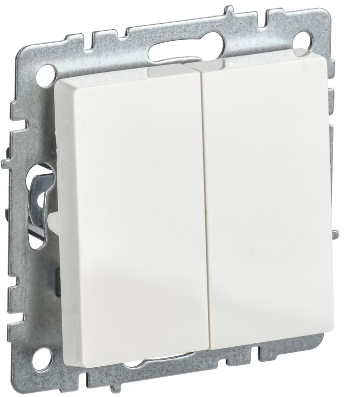 Выключатель 2-кл. Brite 10А ВС10-2-0-БрБ механизм бел. IEK BR-V20-0-10-K01-PRO