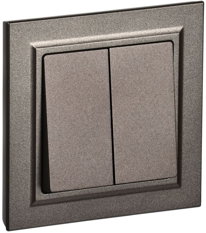 Выключатель 2-кл. СП BRITE ВСР10-2-0-БрТБ 10А в сборе бр. IEK BR-V20-0-10-K45-F