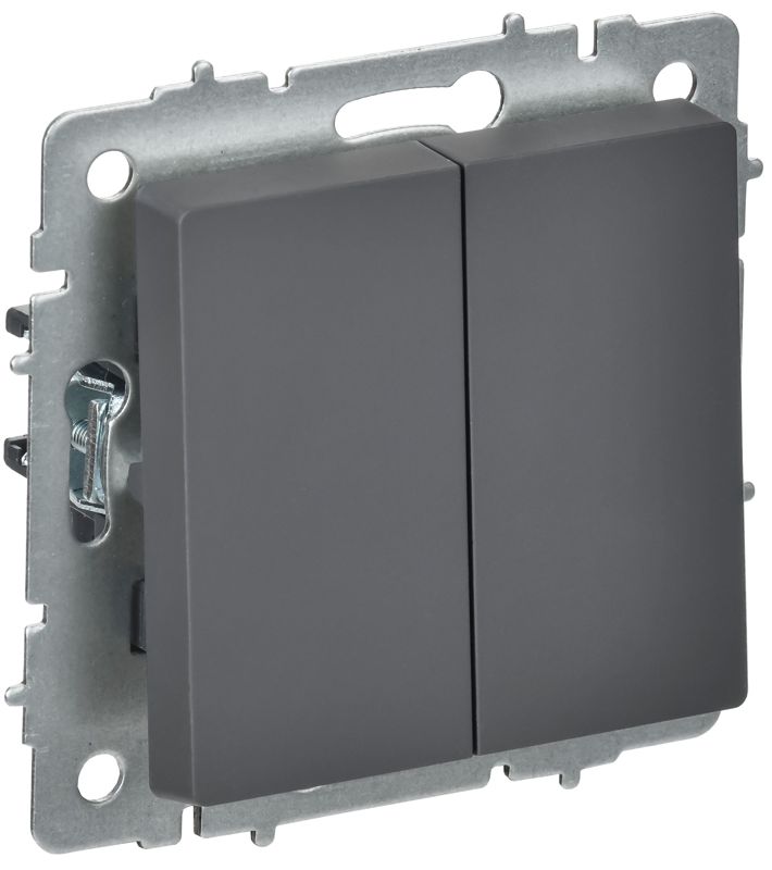 Выключатель перекрестный 2-кл. СП BRITE ВС10-2-3-БрГ 10А механизм графит IEK BR-V23-0-10-K53