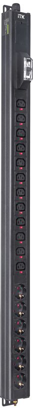 Блок распределения питания BASE PDU PV1111 23U 1ф 16А 6SCHUKO 12C13 2.6м SCHUKO ITK BS-PV12-06D-12C13-11