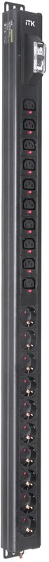 Блок распределения питания BASE PDU PV1101 24U 1ф 16А 10SCHUKO 10C13 без каб. ITK BS-PV70-10D-10C13-11