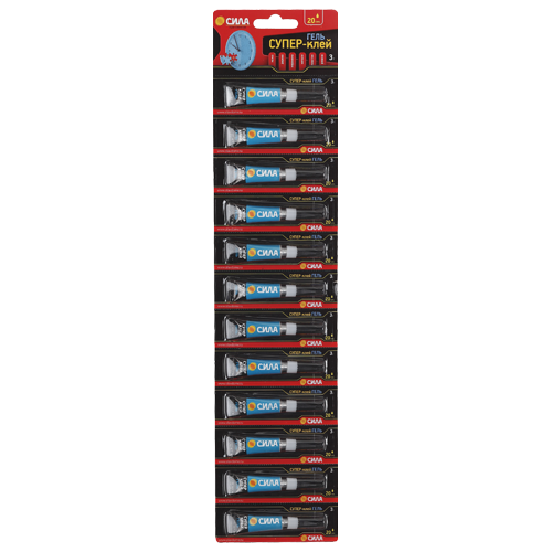 Супер-клей гель 3г SSGBL12-3 лента BL-12 (блист.12шт) СИЛА C0042300