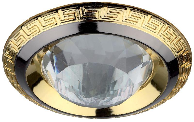 Светильник KL9 GU/G литой "антик + хрусталь" MR16 12В 50Вт черн. метал./зол. ЭРА C0043681