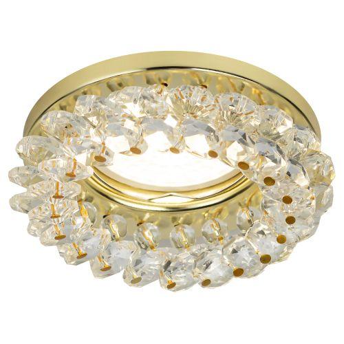 Светильник DK16 GD/WH декор "круглый с мелкими хрусталиками" зол./прозр. ЭРА C0043749