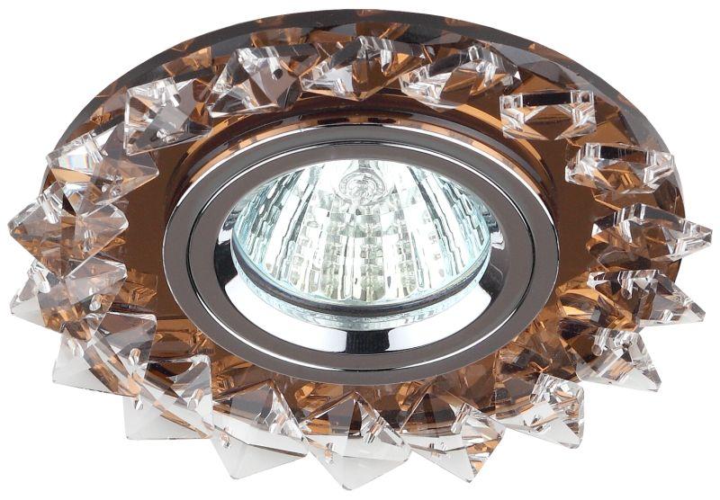 Светильник DK44 BR/WH/CH декор "острые кристаллы" MR16 12В 50Вт корич./прозр./хром ЭРА C0043843