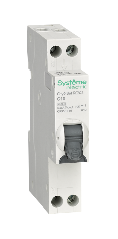 Выключатель автоматический дифференциального тока 2п (1P+N) C 10А 30мА тип A 4.5кА City9 18мм SE C9D53610